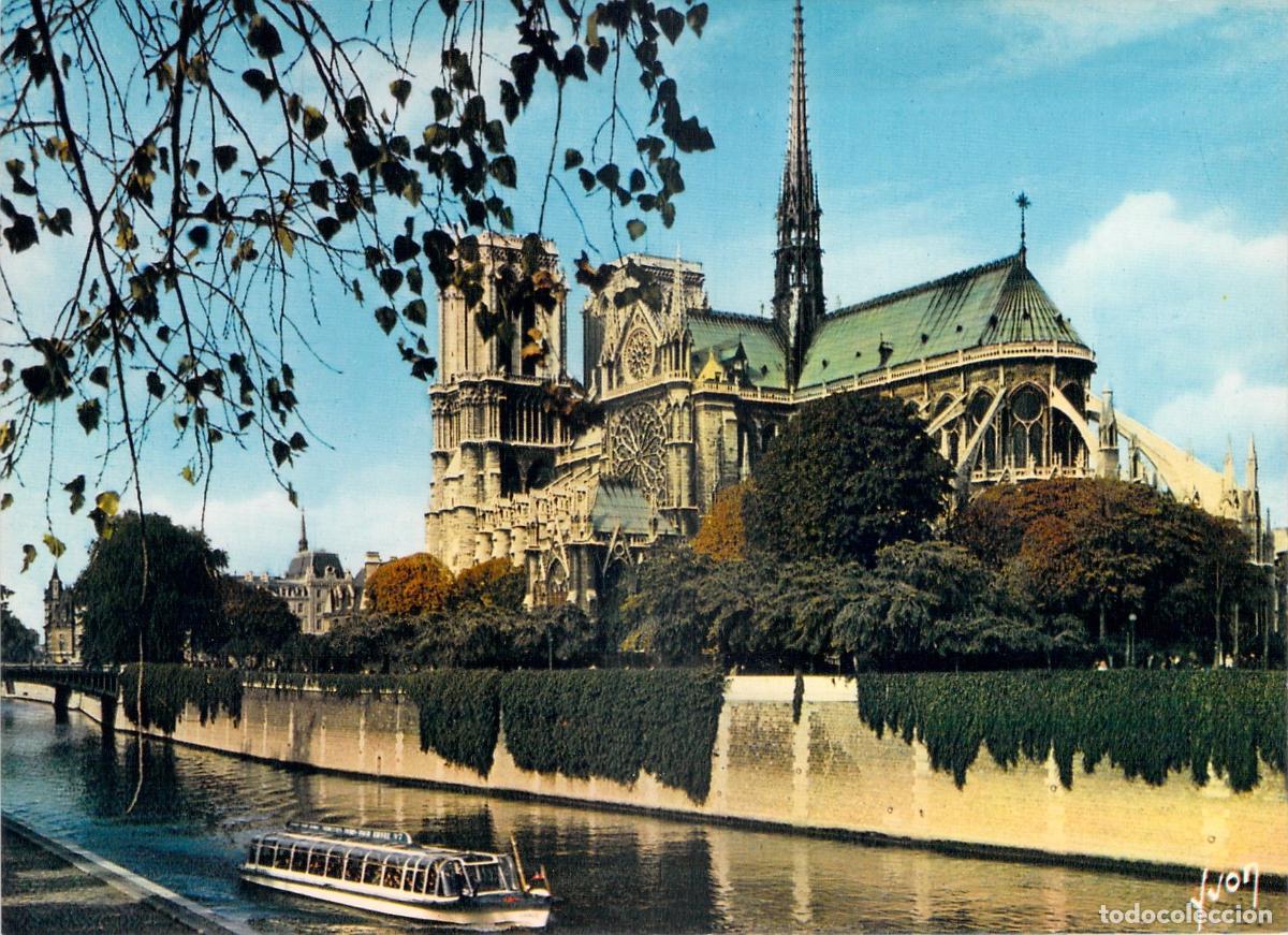 Postales: Postal de Par&iacute;s con la Catedral de Notre-Dame y el R&iacute;o Sena
