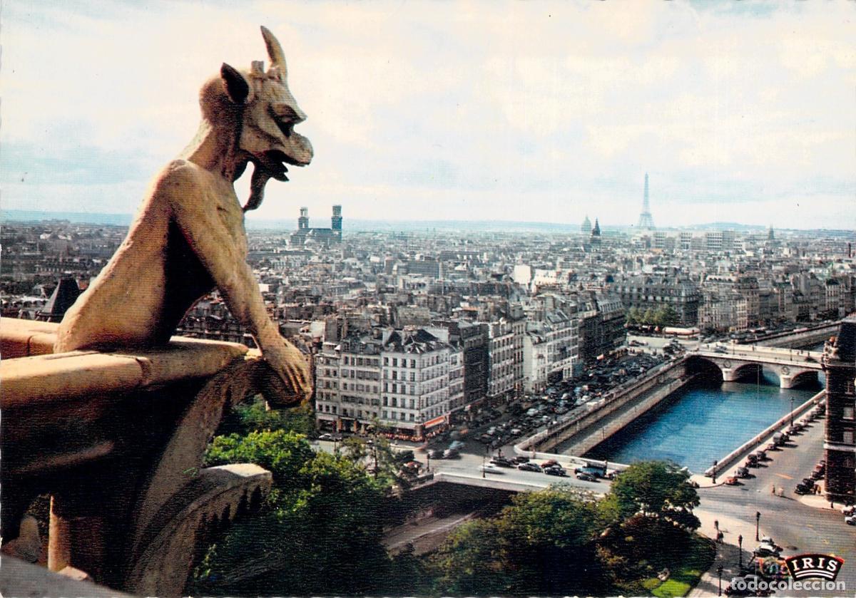 Postales: Postal de Par&iacute;s: G&aacute;rgola El Diablo en Notre-Dame
