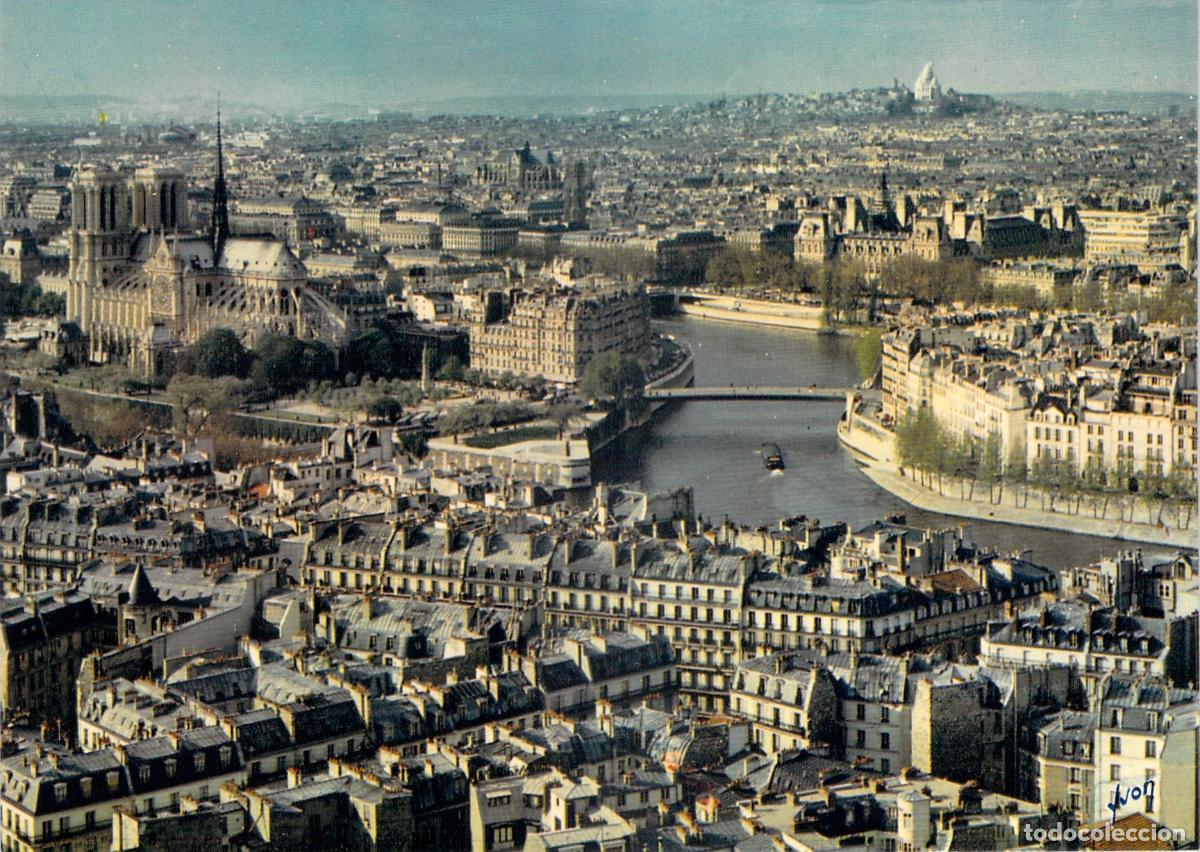 Postales: Postal de Par&iacute;s con Panorama de Notre-Dame y el R&iacute;o Sena