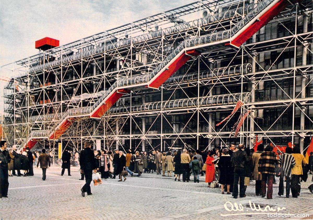 Postales: Postal del Centro Georges Pompidou de Par&iacute;s, Arquitectura Moderna