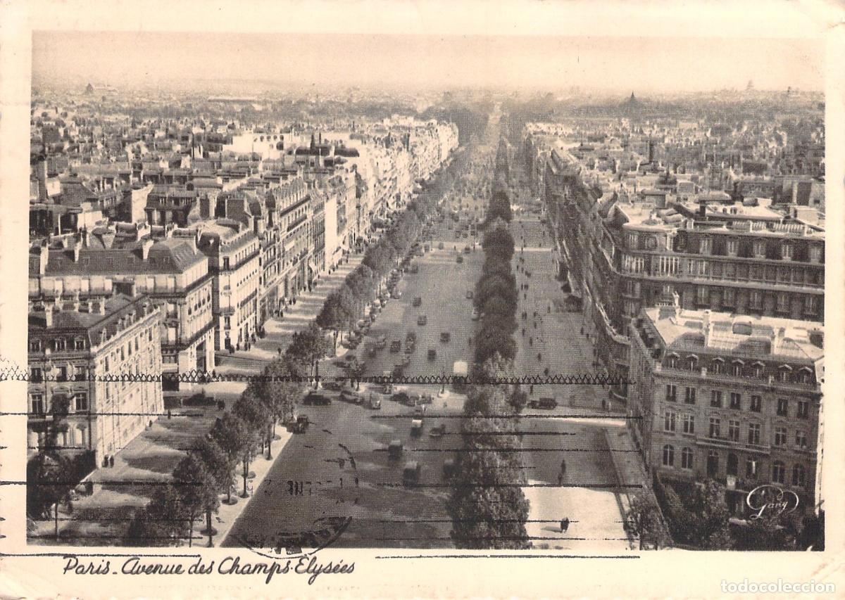 Postkarten: Postal de la Avenida de los Campos El&iacute;seos en Par&iacute;s
