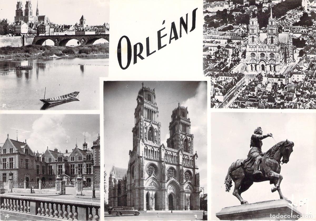 Postales: Postal Multivista de Orl&eacute;ans Francia con Catedral y Juana de Arco