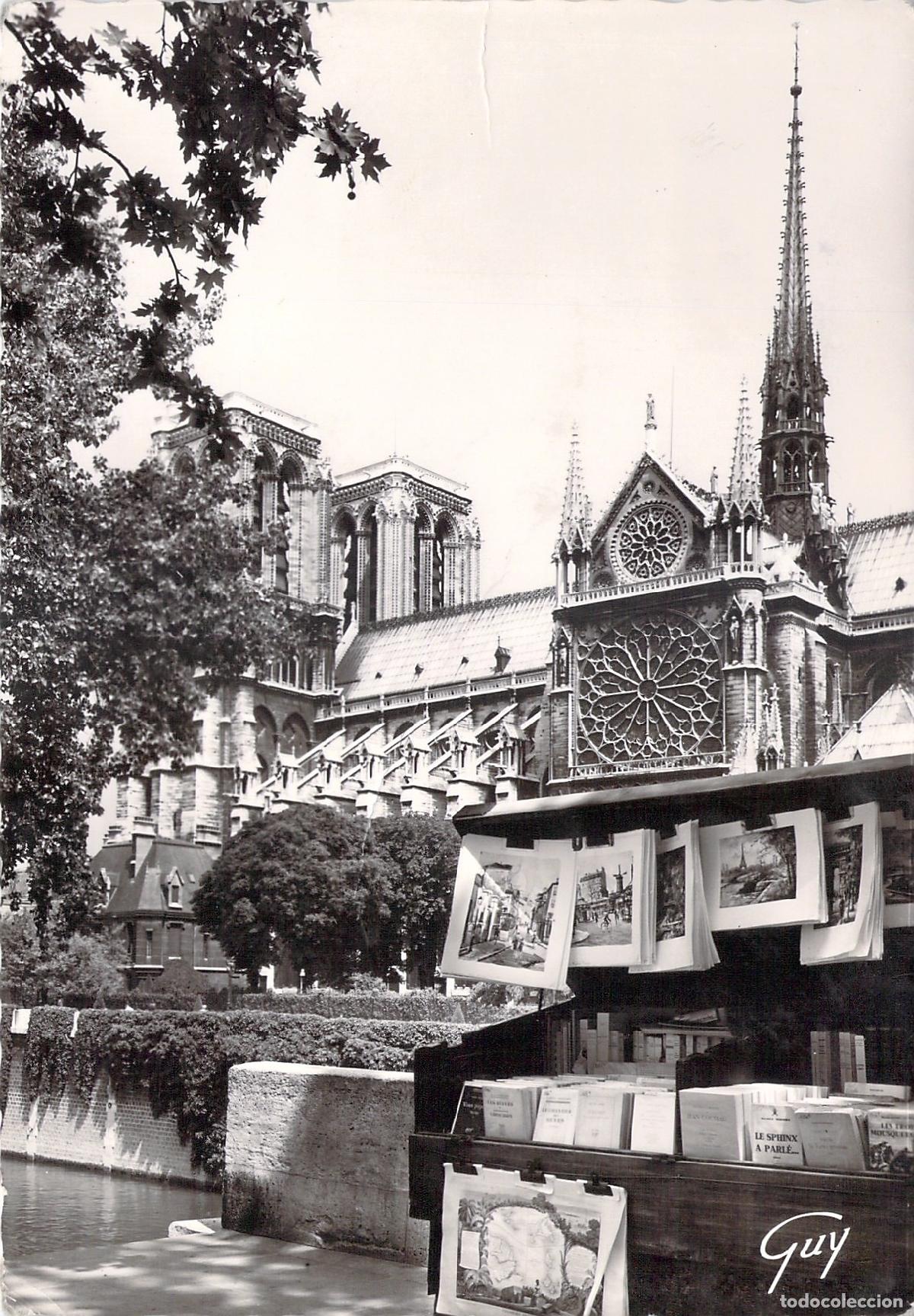 Postales: Postal de Par&iacute;s con la Catedral de Notre-Dame y Bouquiniste