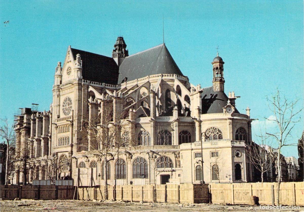 Cartoline: Postal de la Iglesia de Saint-Eustache en Par&iacute;s Vista Lado Sur