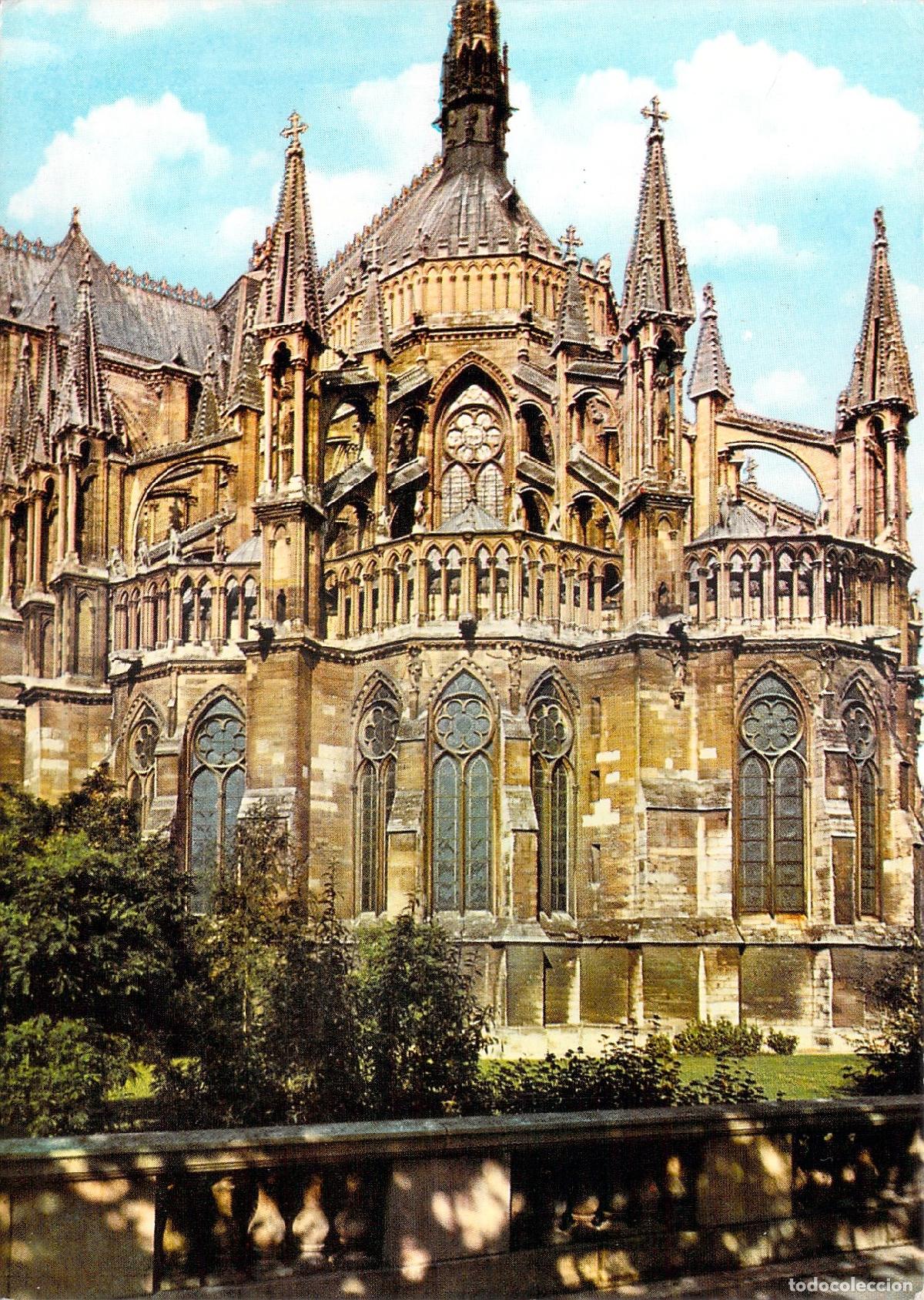 Cartoline: Postal de la Catedral Notre-Dame de Reims, &Aacute;bside G&oacute;tico