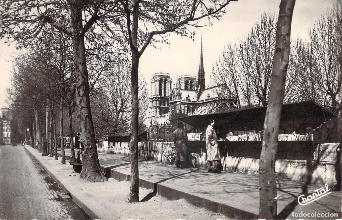 Cartoline: Postal de Par&iacute;s con los Bouquinistes y Catedral de Notre Dame