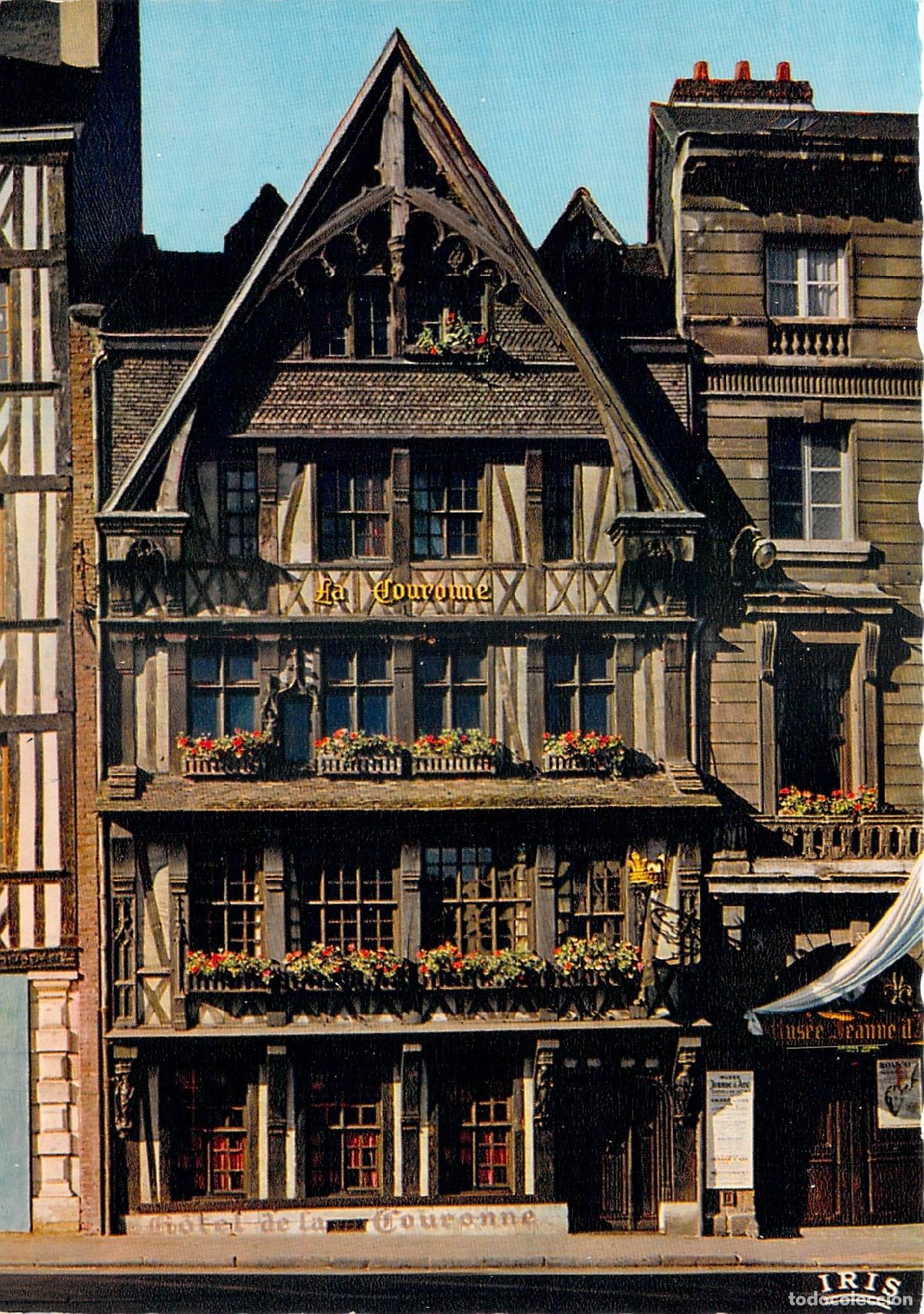 Cartoline: Postal de Rouen: Museo de Juana de Arco y Hotel de la Couronne