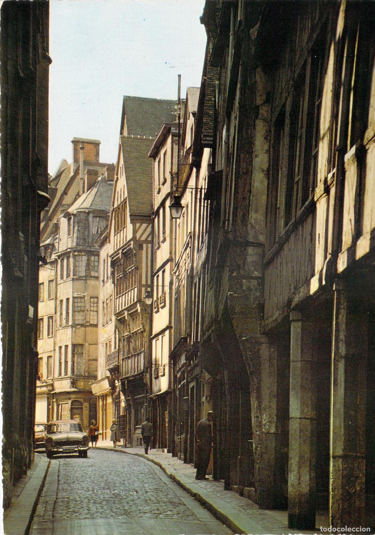 Cartoline: Postal de la pintoresca Calle Saint-Romain en Rouen