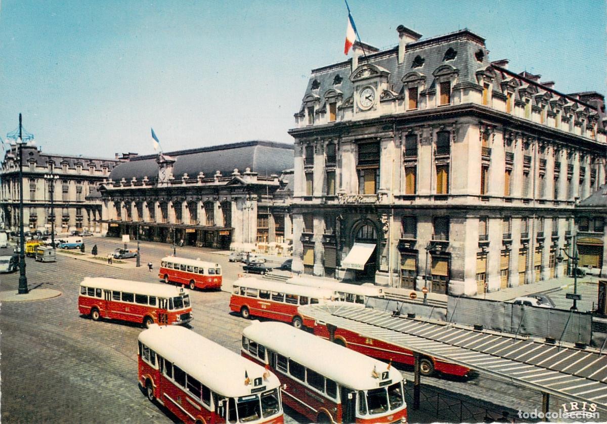 Postales: Postal de la Estaci&oacute;n de Saint-Jean en Burdeos con Autobuses
