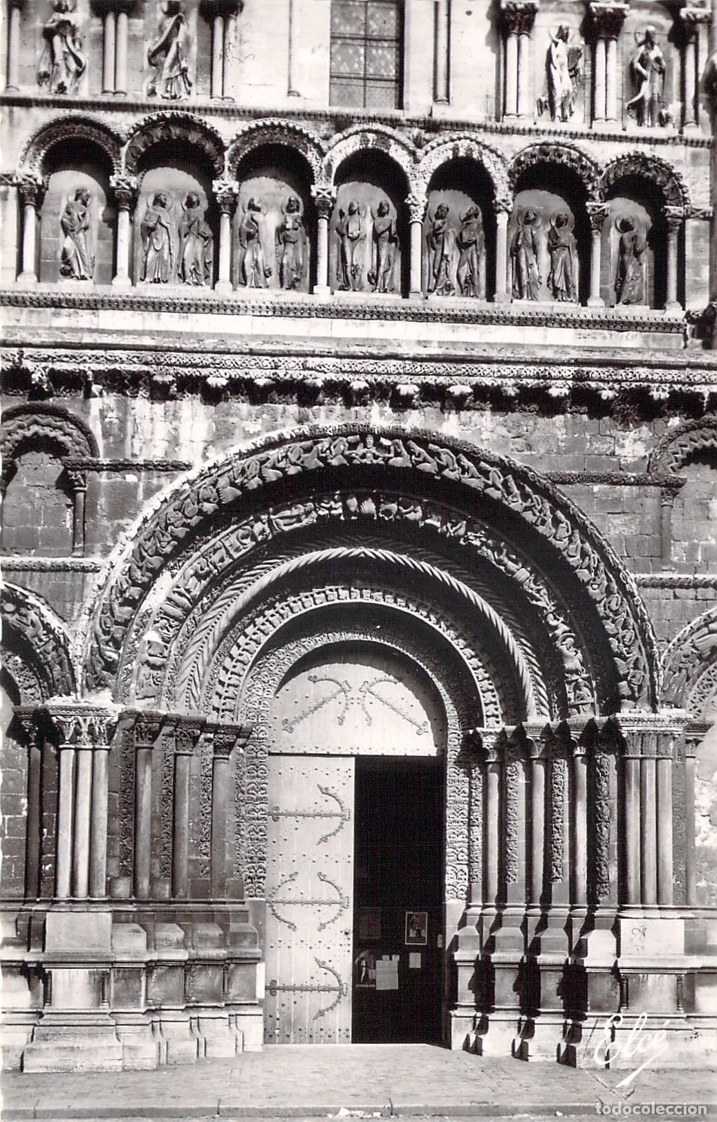 Postales: Postal de la Iglesia Sainte-Croix en Burdeos, Francia - Portal Rom&aacute;nico