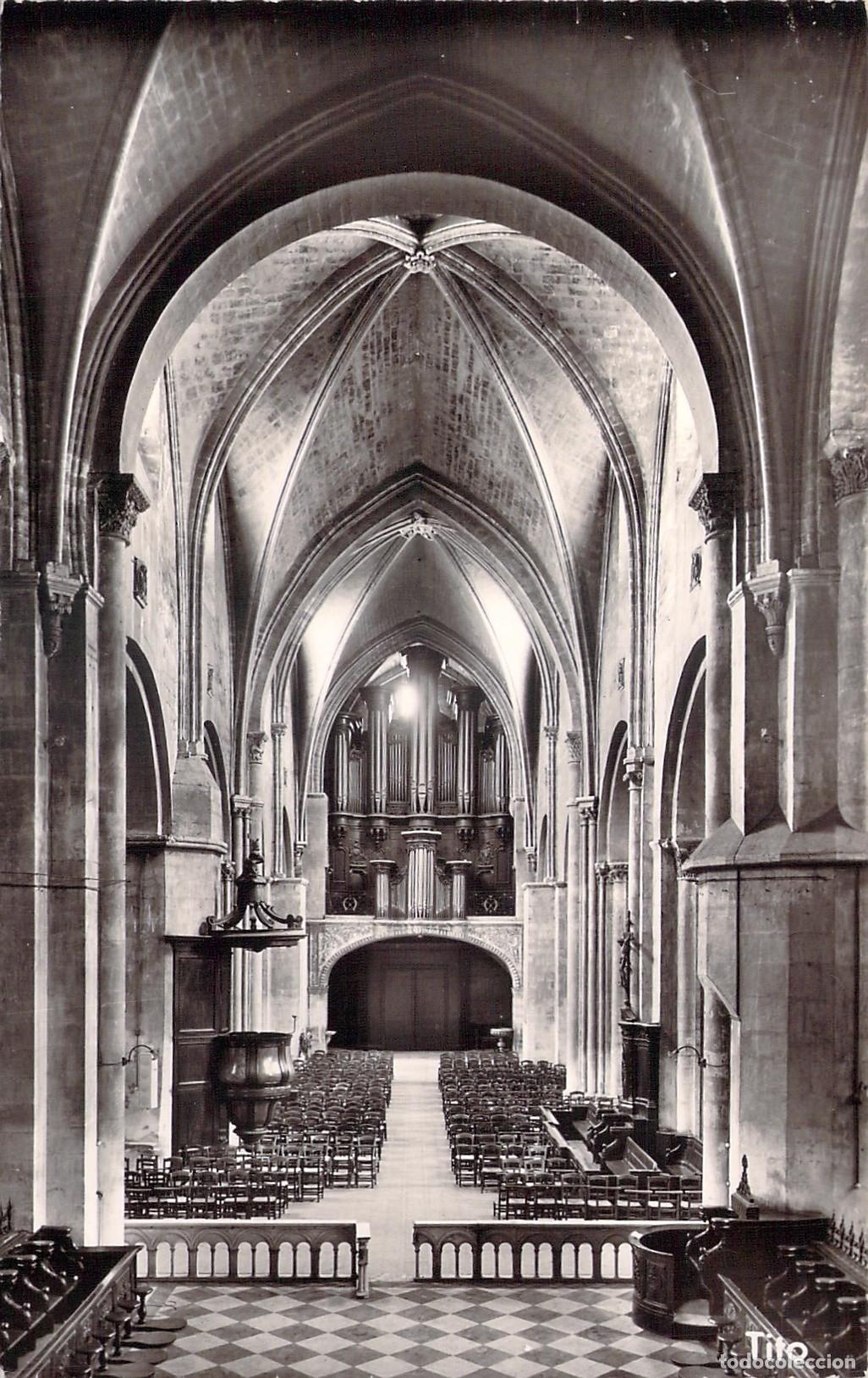 Postales: Postal de la Iglesia Sainte Croix en Burdeos Nave Central y &Oacute;rgano