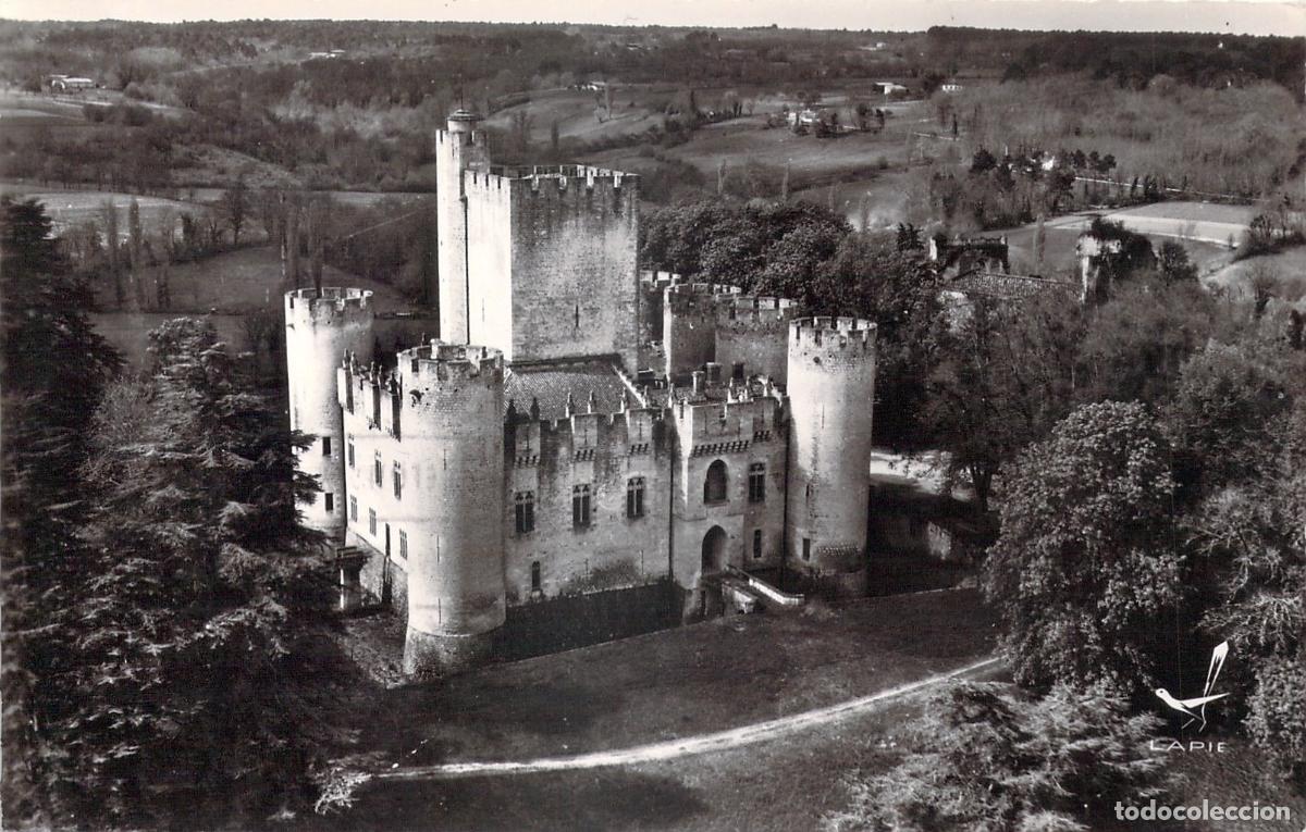 Postkarten: Postal Castillo de Roquetaillade en Maz&egrave;res Gironda Vista A&eacute;rea