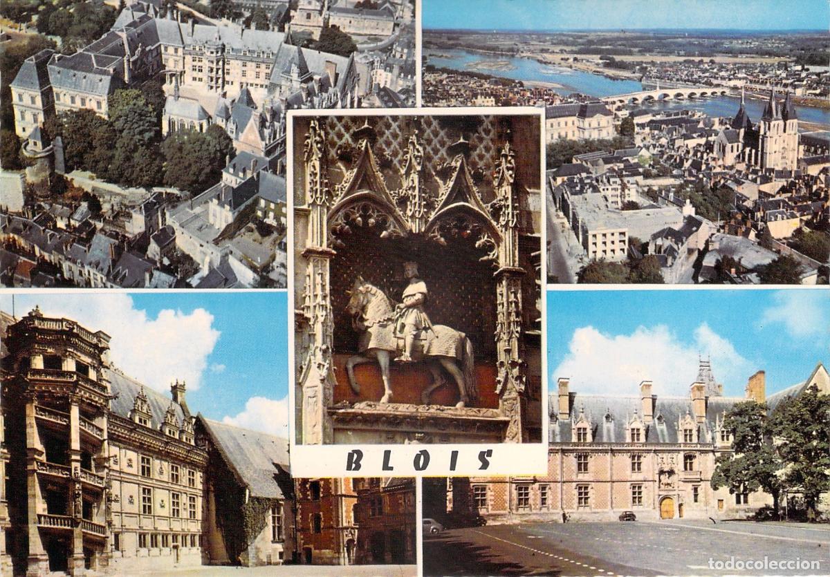Cartes Postales: Postal Multivista del Castillo de Blois y el R&iacute;o Loira, Francia