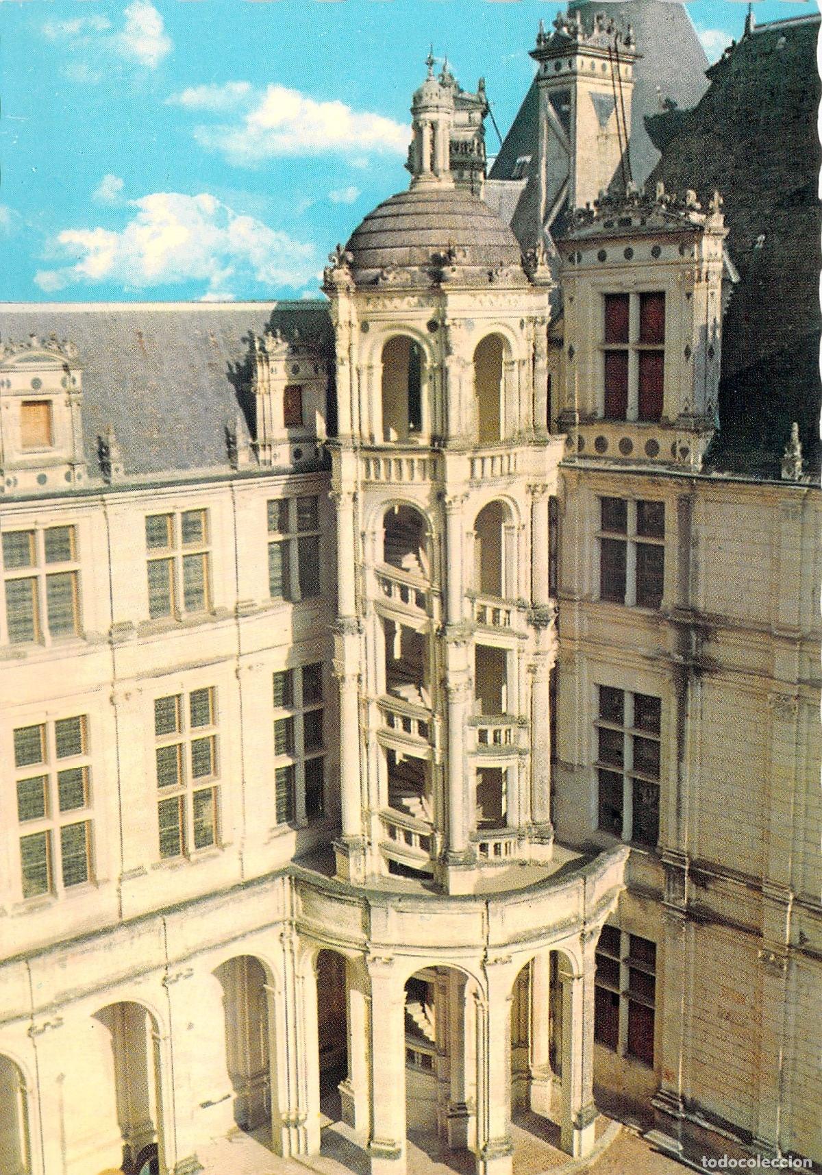 Postais: Postal Castillo de Chambord Escalera de Francisco I Francia