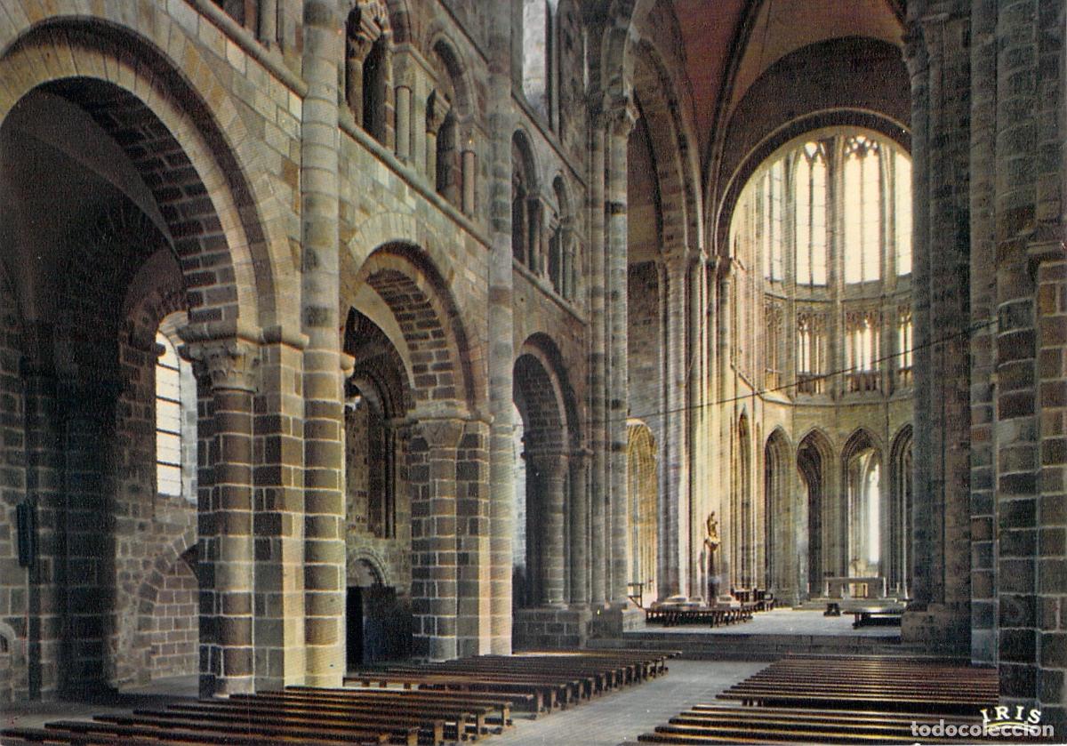 Postais: Postal Interior de la Iglesia Abacial, Mont Saint-Michel, Francia