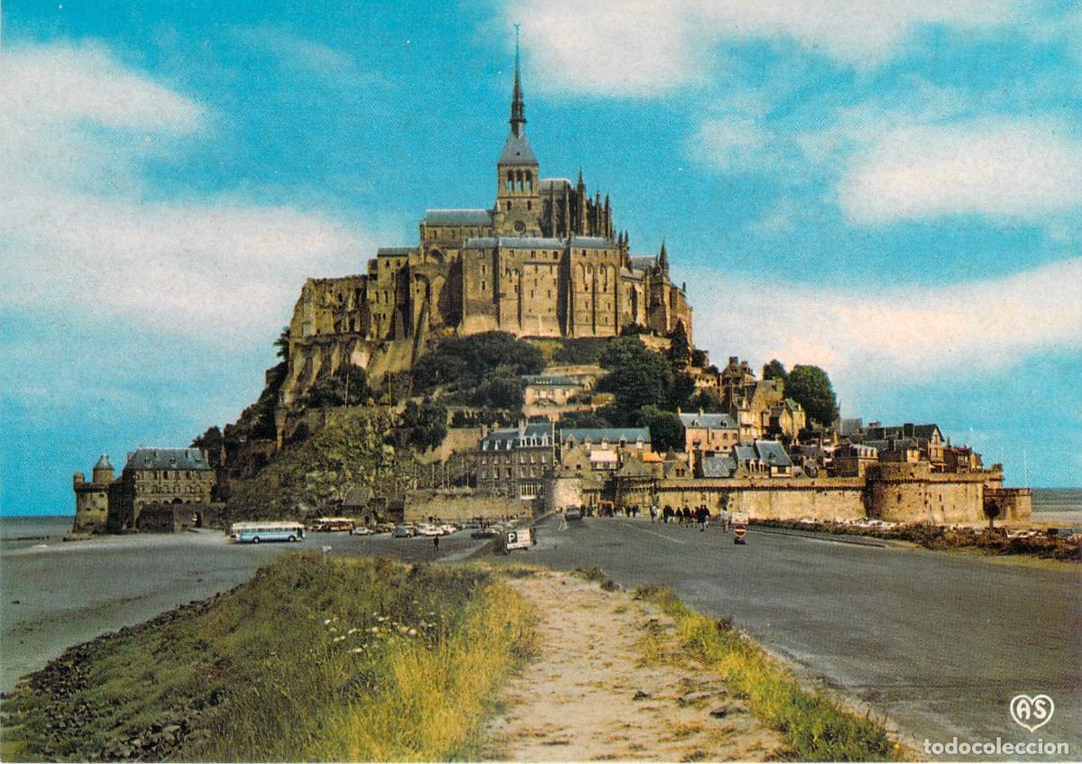 Postais: Postal de la Llegada al Mont Saint Michel, Normand&iacute;a