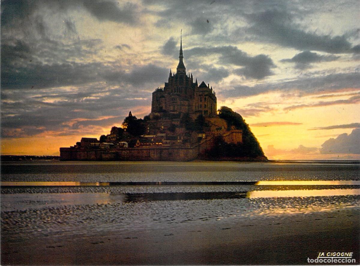 Postales: Postal de Atardecer en el Mont Saint-Michel, Normand&iacute;a