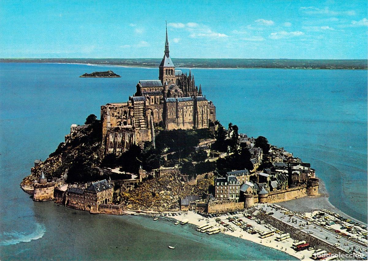 Postales: Postal de la Abad&iacute;a del Mont Saint-Michel en Normand&iacute;a, Francia