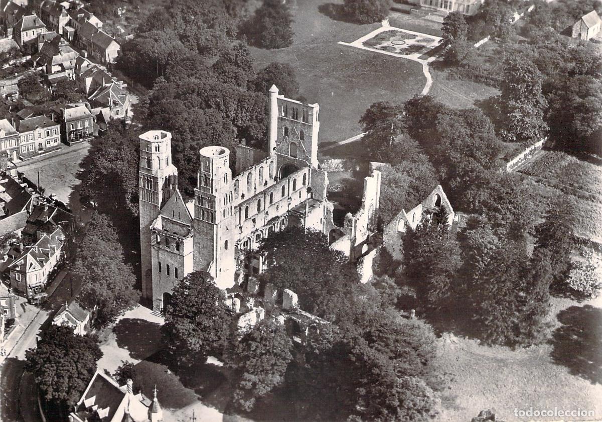 Postales: Postal de las Ruinas de la Abad&iacute;a de Jumi&egrave;ges, Vista A&eacute;rea de Francia