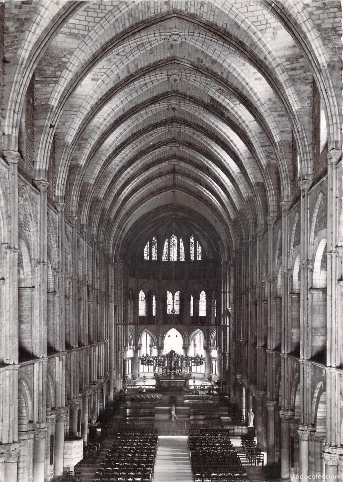 Postales: Postal Bas&iacute;lica de Saint-Remi Reims Francia Gran Nave