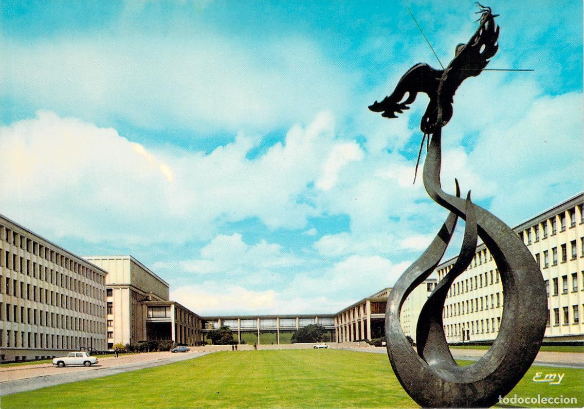 Cartes Postales: Postal de la Universidad de Caen y Escultura El F&eacute;nix, Francia