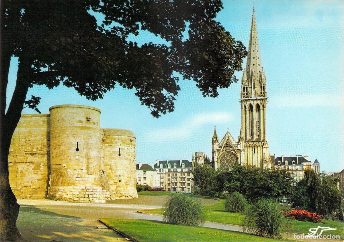 Cartes Postales: Postal de Caen: Murallas del Castillo e Iglesia de San Pedro, Normand&iacute;a