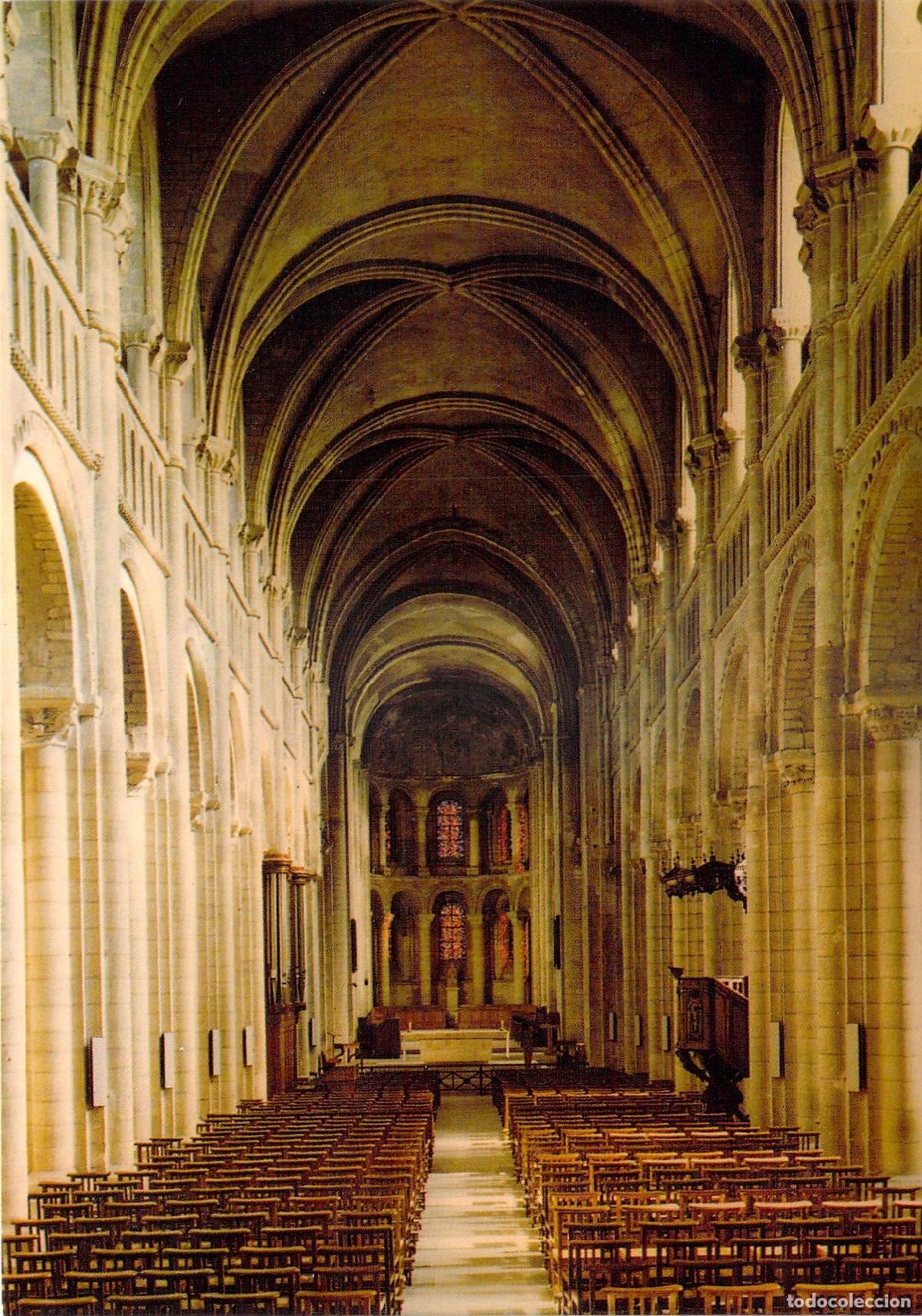 Cartes Postales: Postal de la Nave y el Coro, Abbaye aux Dames, Caen, Francia