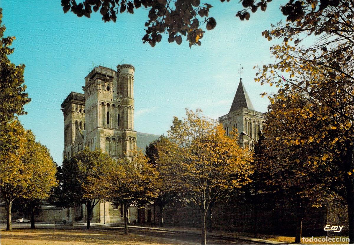 Postkarten: Postal de la Abad&iacute;a de las Damas en Caen, Francia