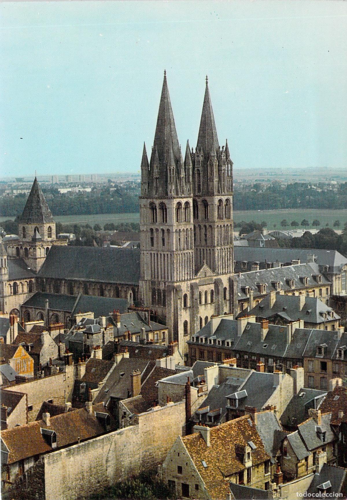 Postkarten: Postal de la Abad&iacute;a de los Hombres e Iglesia de San Esteban en Caen