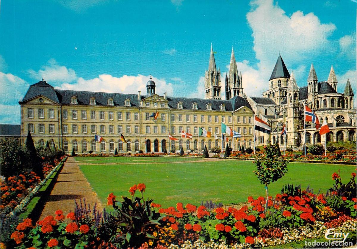 Postkarten: Postal de la Abad&iacute;a de los Hombres en Caen, Francia