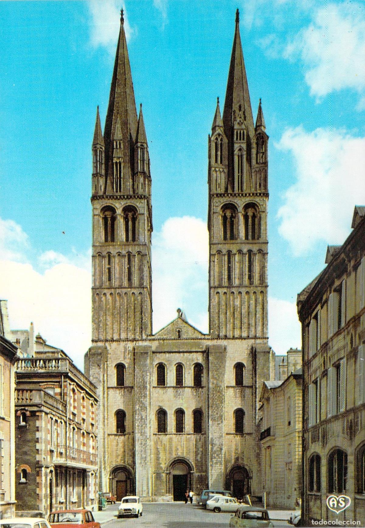 Postkarten: Postal de la Iglesia Abacial Saint-Etienne en Caen, Francia