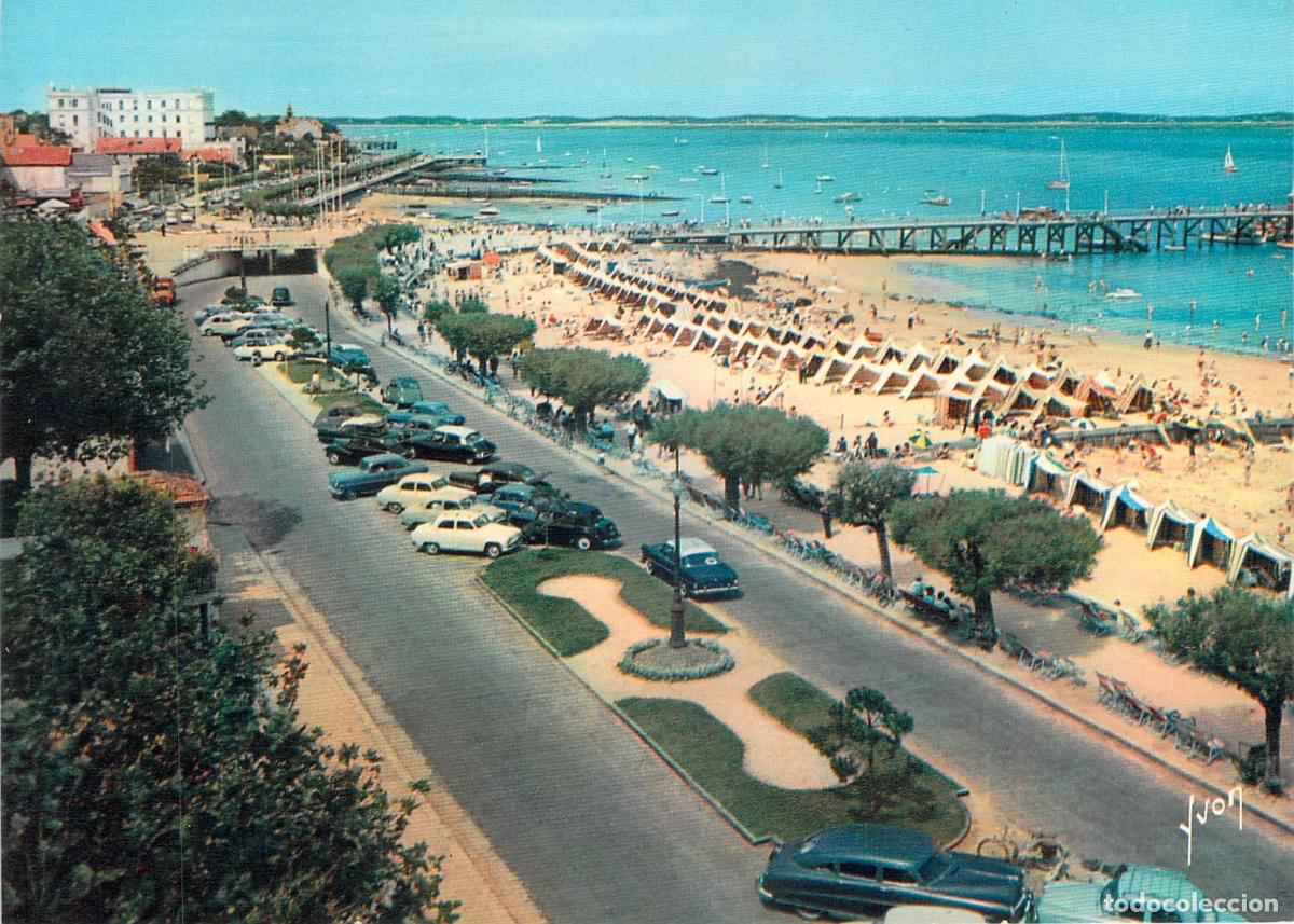 Postales: Postal del Bassin d'Arcachon, perspectiva de las playas y el boulevard