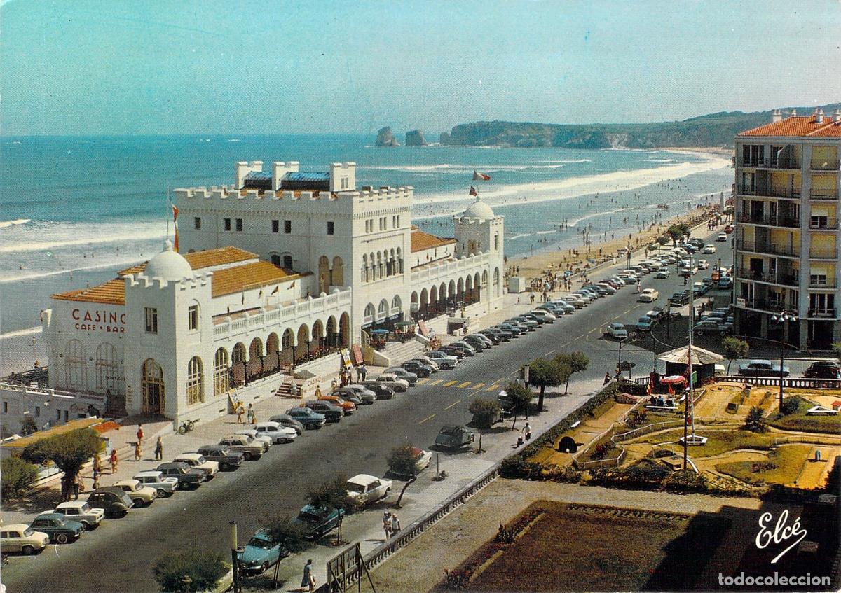 Postales: Postal del Casino de Hendaye y Vista de la Playa