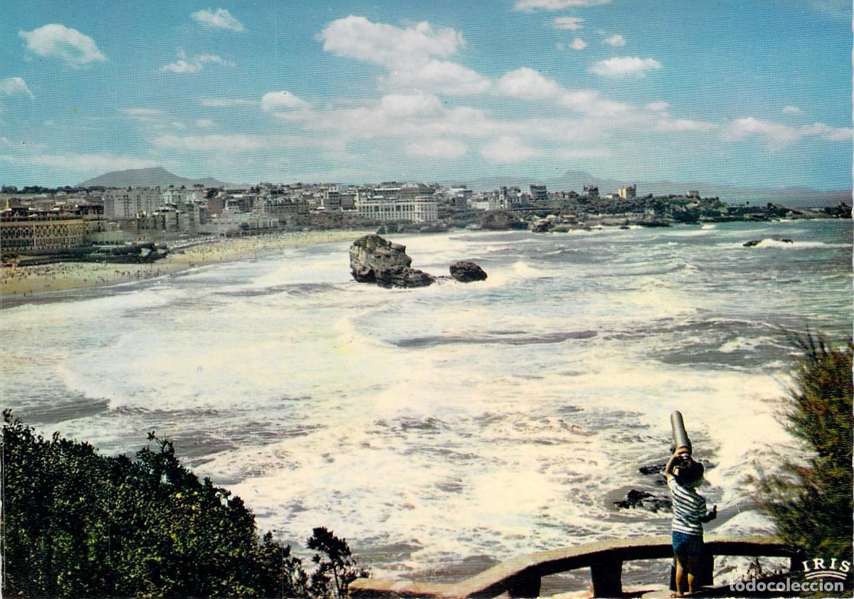 Postales: Postal de Biarritz Vista del Mar y Montes Espa&ntilde;oles