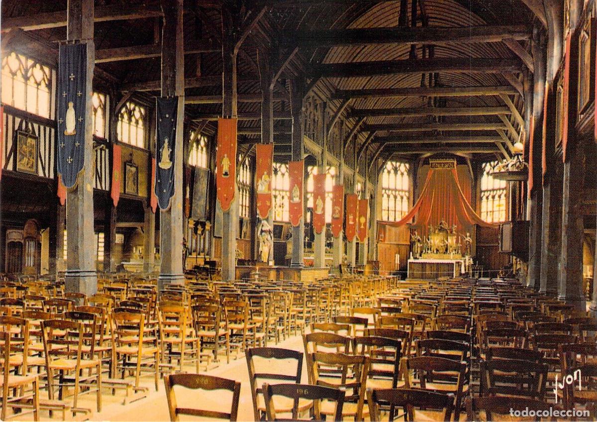 Cartes Postales: Postal del Interior de la Iglesia de Santa Catalina en Honfleur