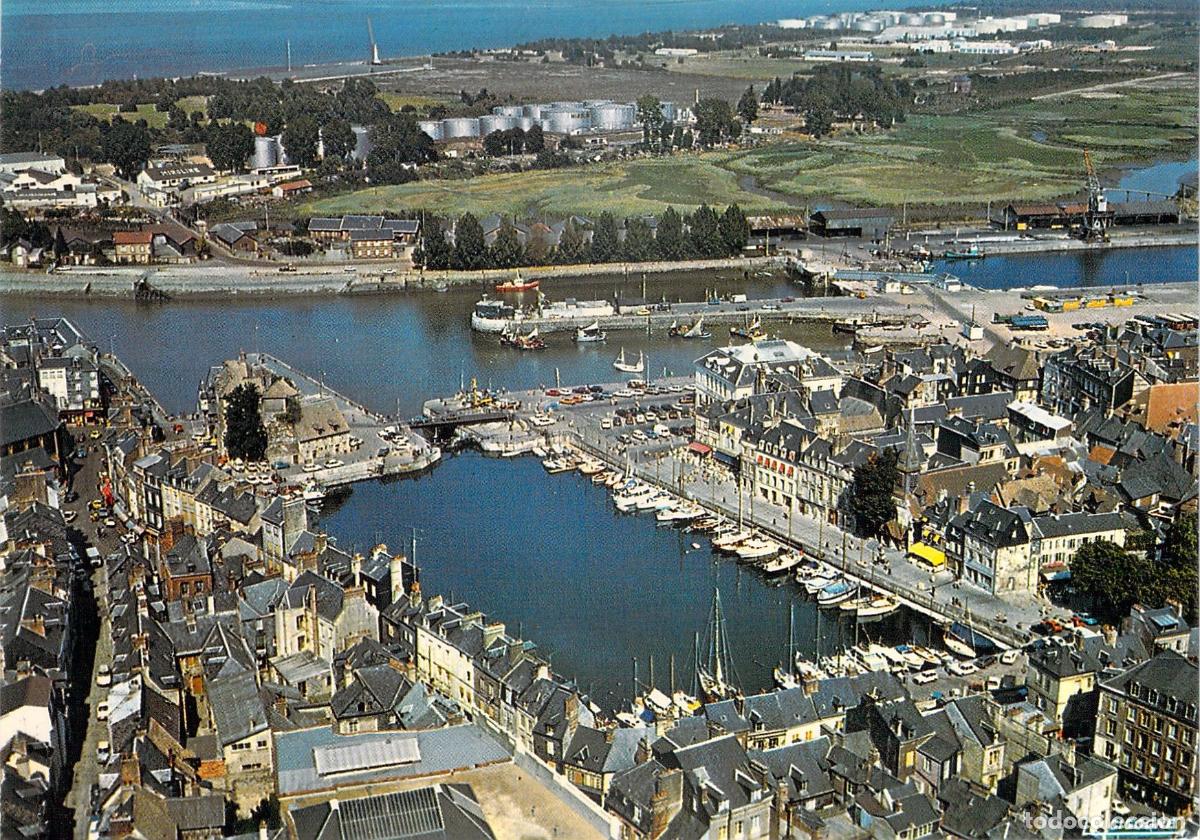 Cartes Postales: Postal Vista A&eacute;rea de Honfleur y el Viejo Puerto, Normand&iacute;a
