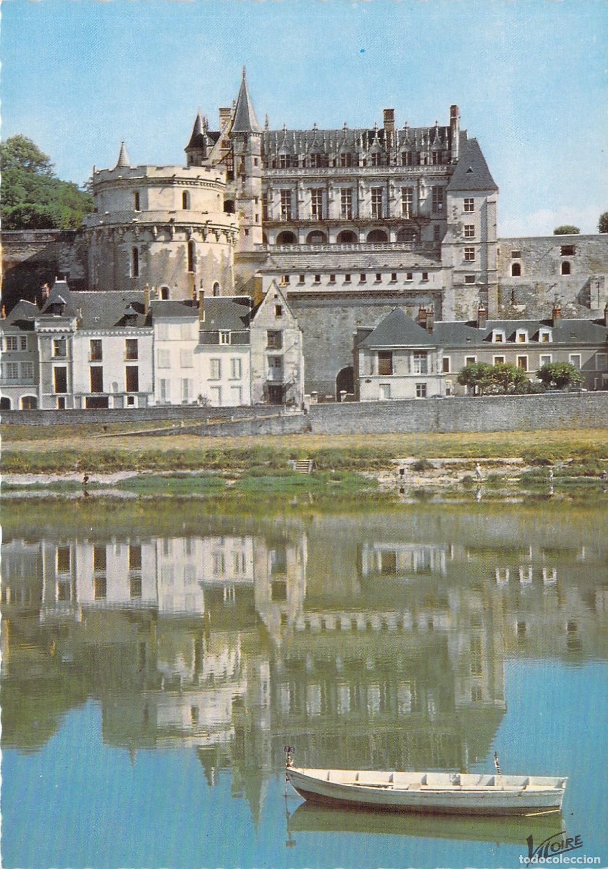 Postales: Postal del Castillo de Amboise y Reflejos en el R&iacute;o Loira