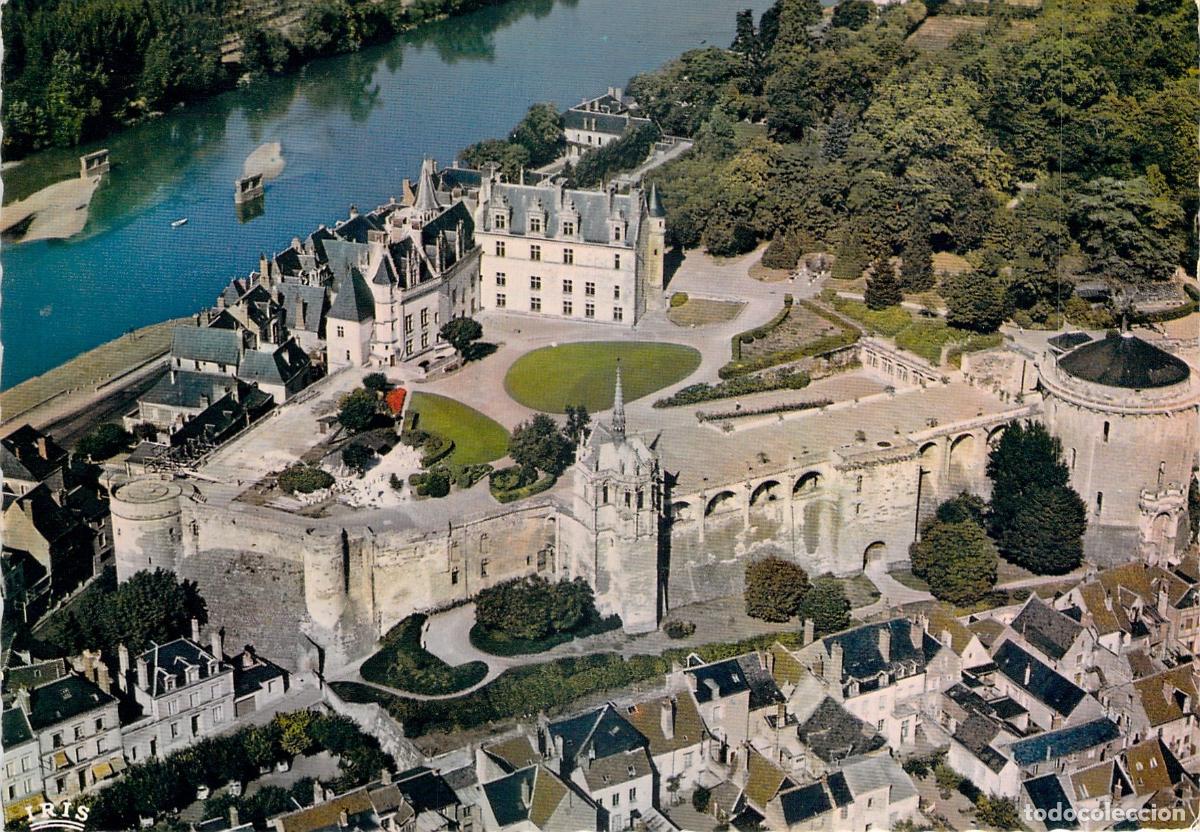 Postales: Postal de Amboise - Vista A&eacute;rea del Castillo y el R&iacute;o Loira