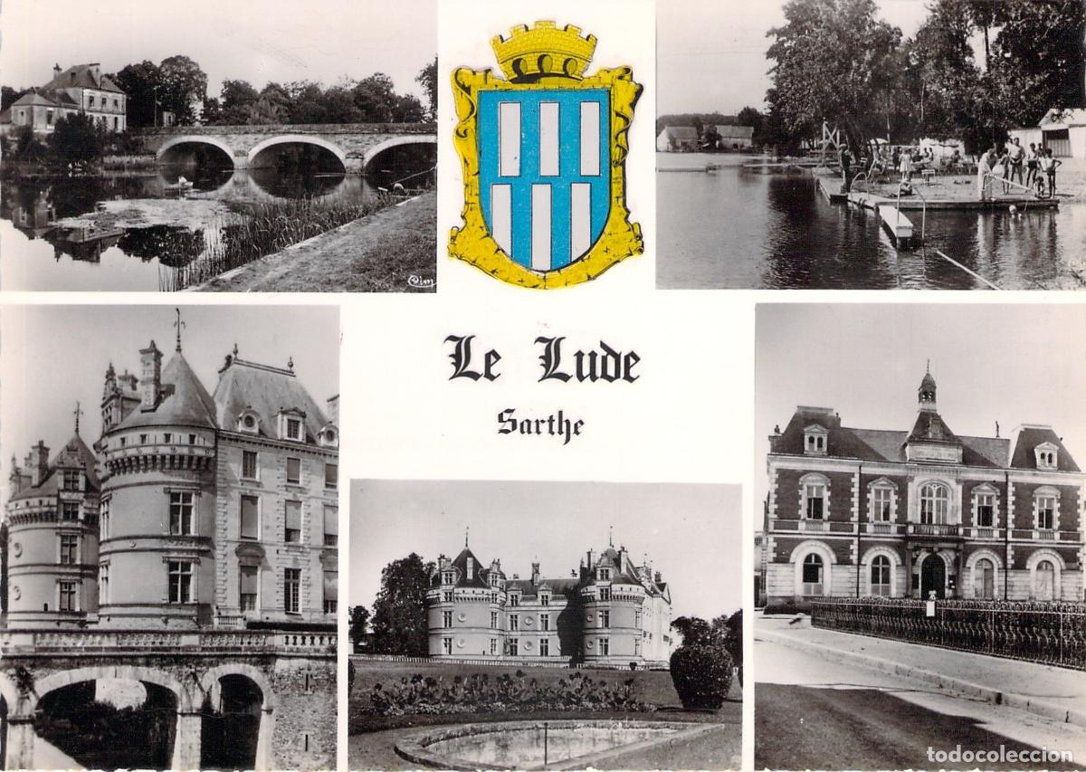 Postales: Postal Multivista de Le Lude Sarthe Francia con Castillo