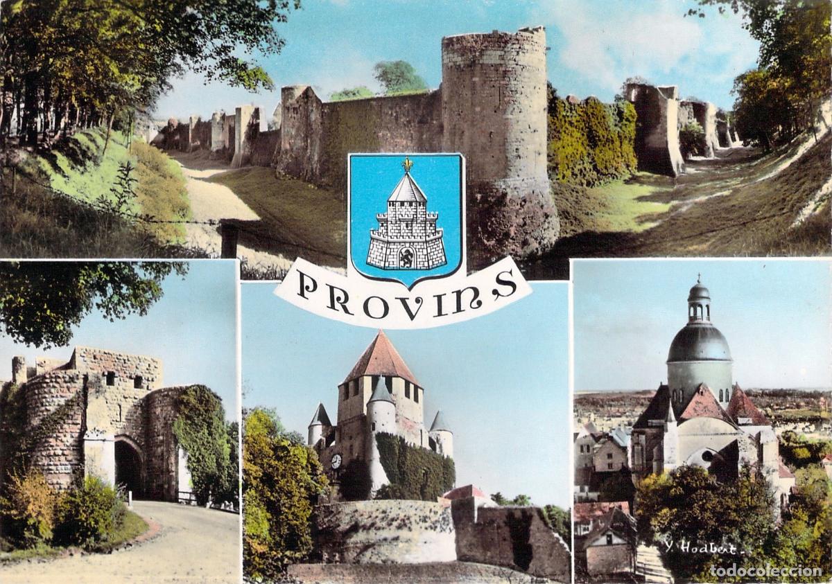 Postales: Postal de Provins: Murallas, Torre de C&eacute;sar e Iglesia de Saint-Quiriace