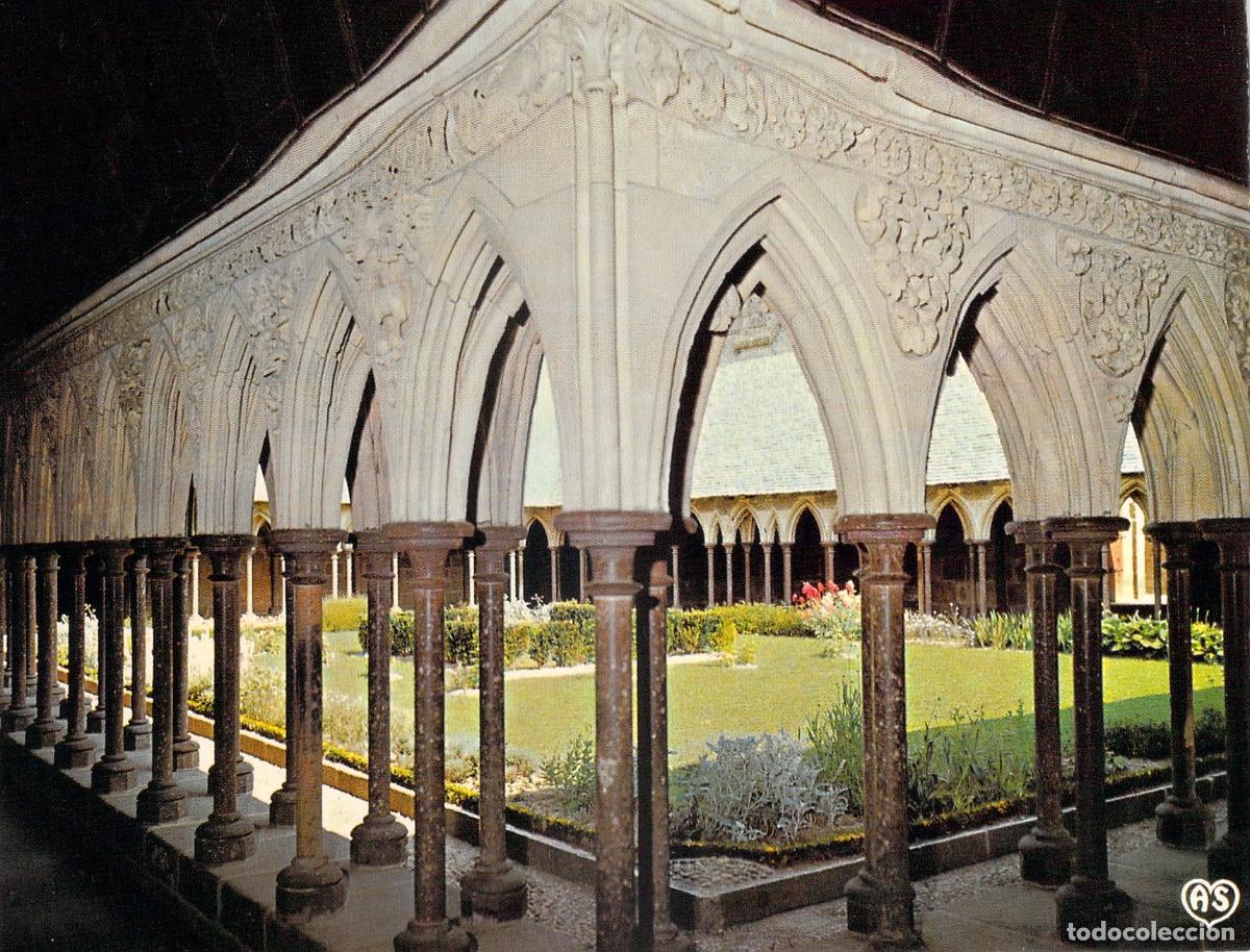 Postales: Postal del Claustro de la Abad&iacute;a de Mont Saint-Michel, Francia