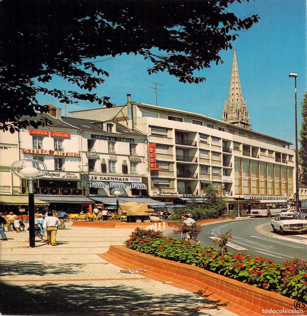 Postales: Postal de Caen, Boulevard Mar&eacute;chal Leclerc y Campanario de Saint-Pierre