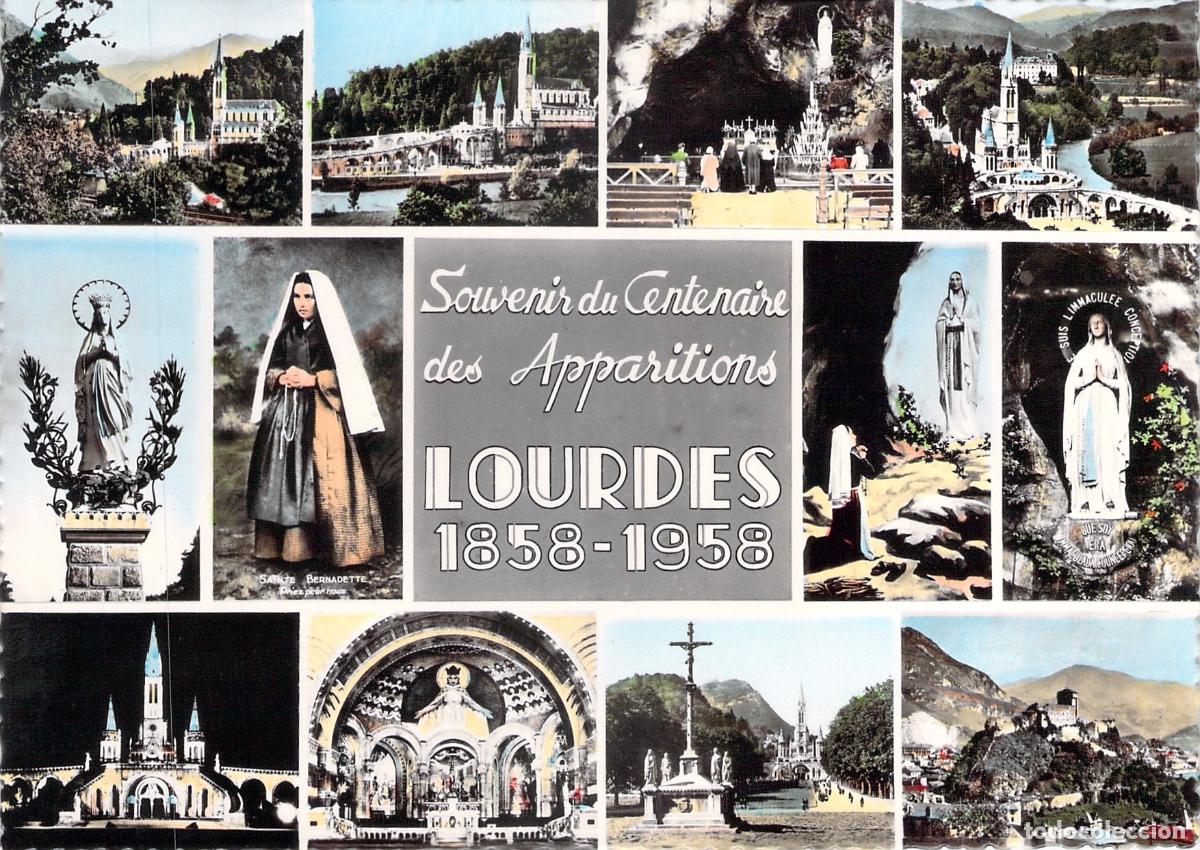 Postales: Postal del Centenario de las Apariciones de Lourdes, Francia