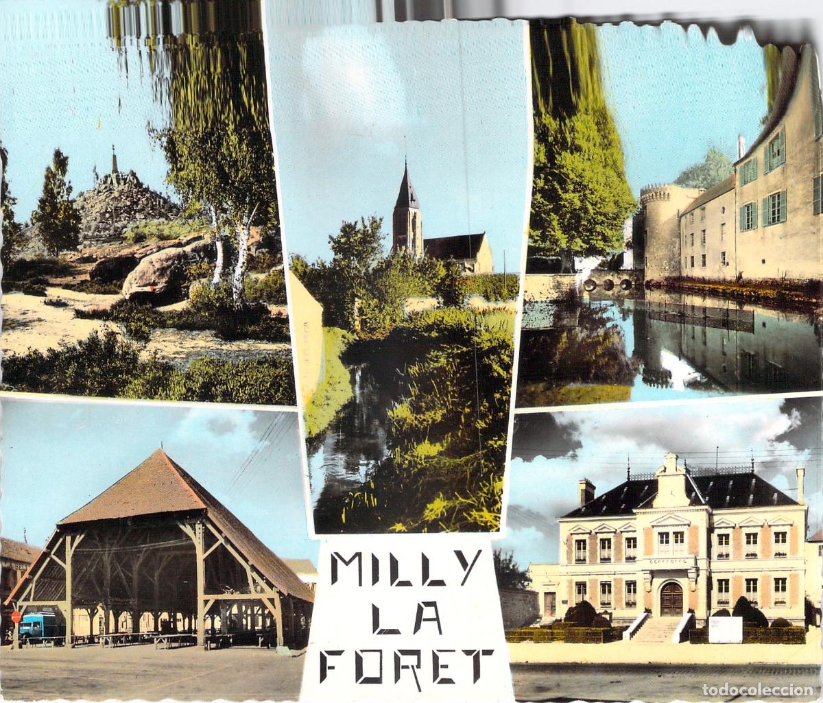 Postales: Postal Multivista de Milly-la-For&ecirc;t con Castillo e Iglesia