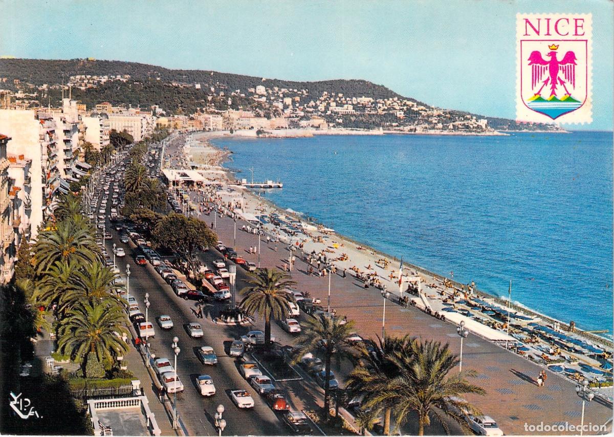 Postales: Postal de Niza - Promenade des Anglais y Playa de la Costa Azul