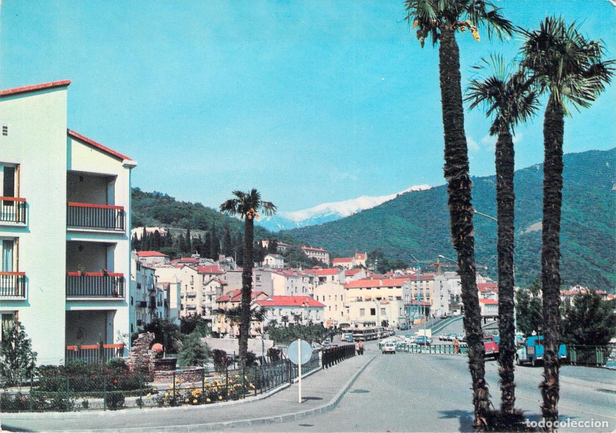 Postales: Postal de Am&eacute;lie-les-Bains la Entrada de la Ciudad y Macizo del Canig&oacute;