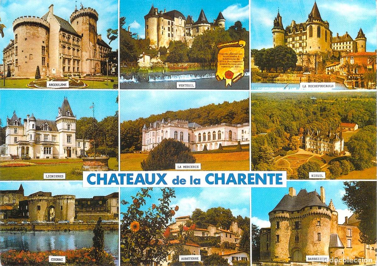 Postales: Postal Multivista de los Castillos de Charente, Francia