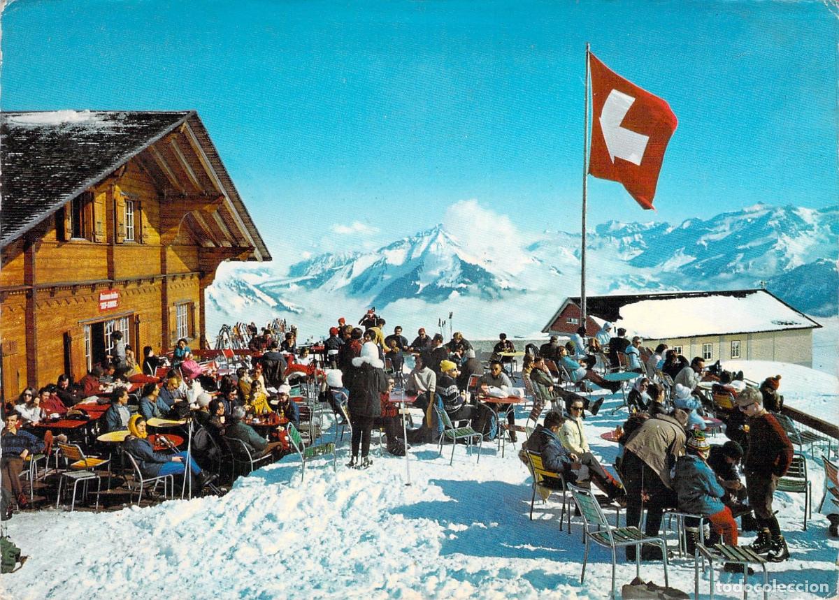 Postkarten: Postal Restaurant de la Berneuse en Leysin Alpes Suizos