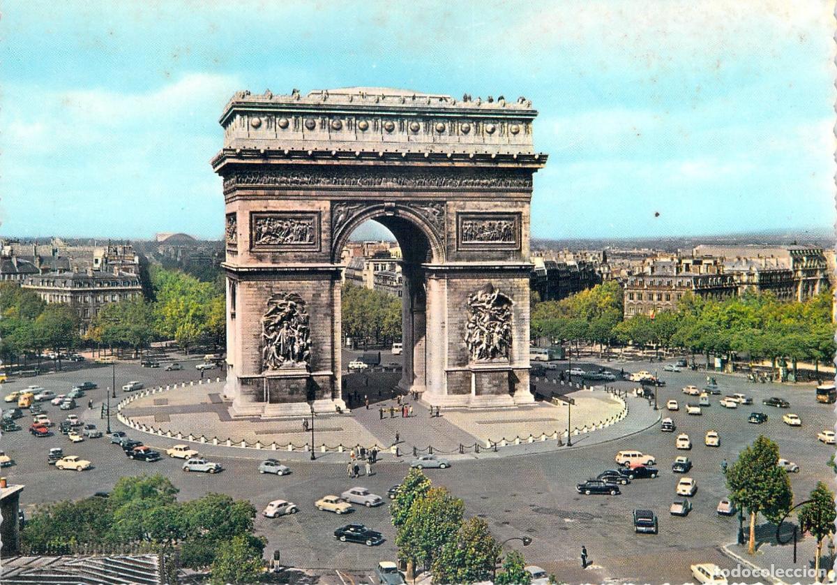 Postales: Postal de Par&iacute;s Arco de Triunfo y Plaza de la Estrella