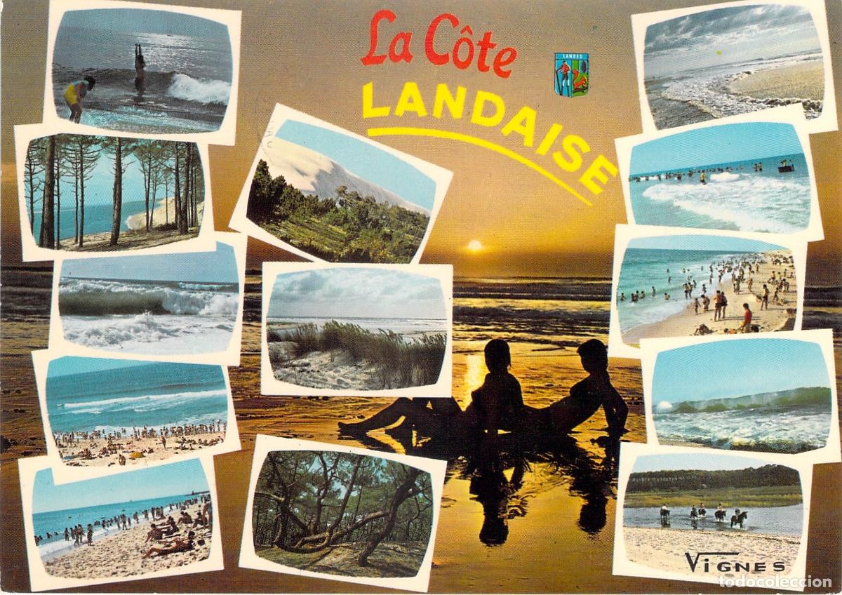 Postkarten: Postal Multivista de La C&ocirc;te Landaise, Aquitania Francia
